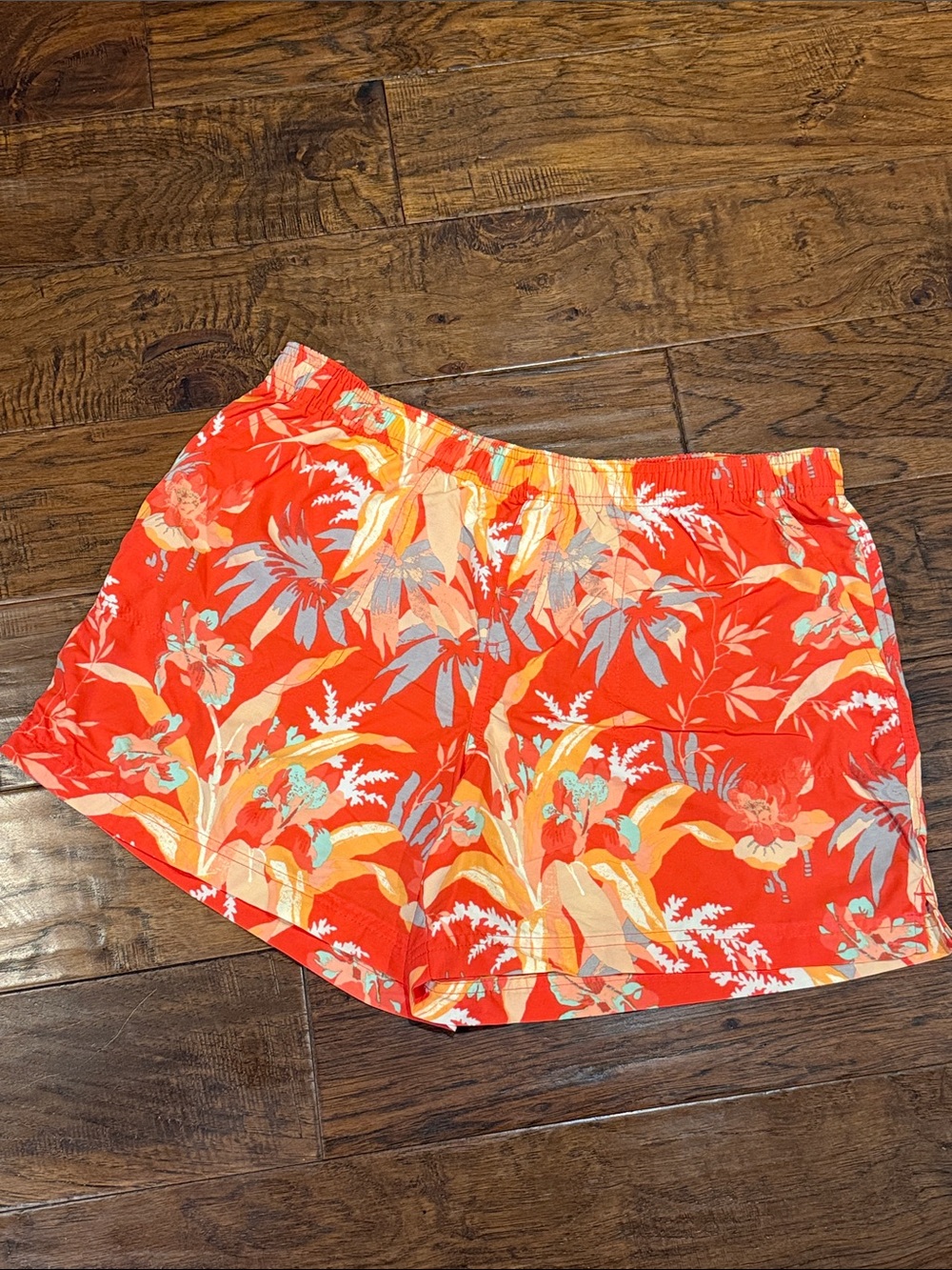 Bright Floral coral Tropical Shorts